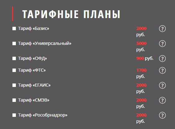 ТАРИФНЫЕ ПЛАНЫ СЕРВИСА "1С-ЭТП"